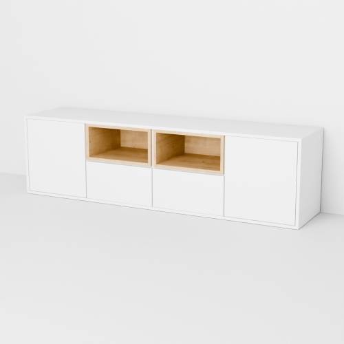 Komoda Dentro Quick z drzwiczkami, szufladami i miejscem na dekoder, 4 moduły