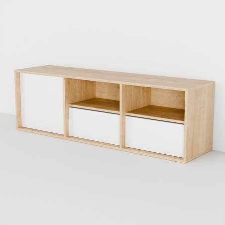 Komoda Flex Design Plus Quick z drzwiczkami, szufladami, półkami otwartymi, 3 moduły
