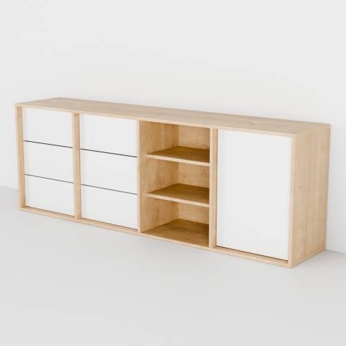 Komoda Flex Design Plus Quick z szufladami, półkami otwartymi, drzwiczkami, 4...
